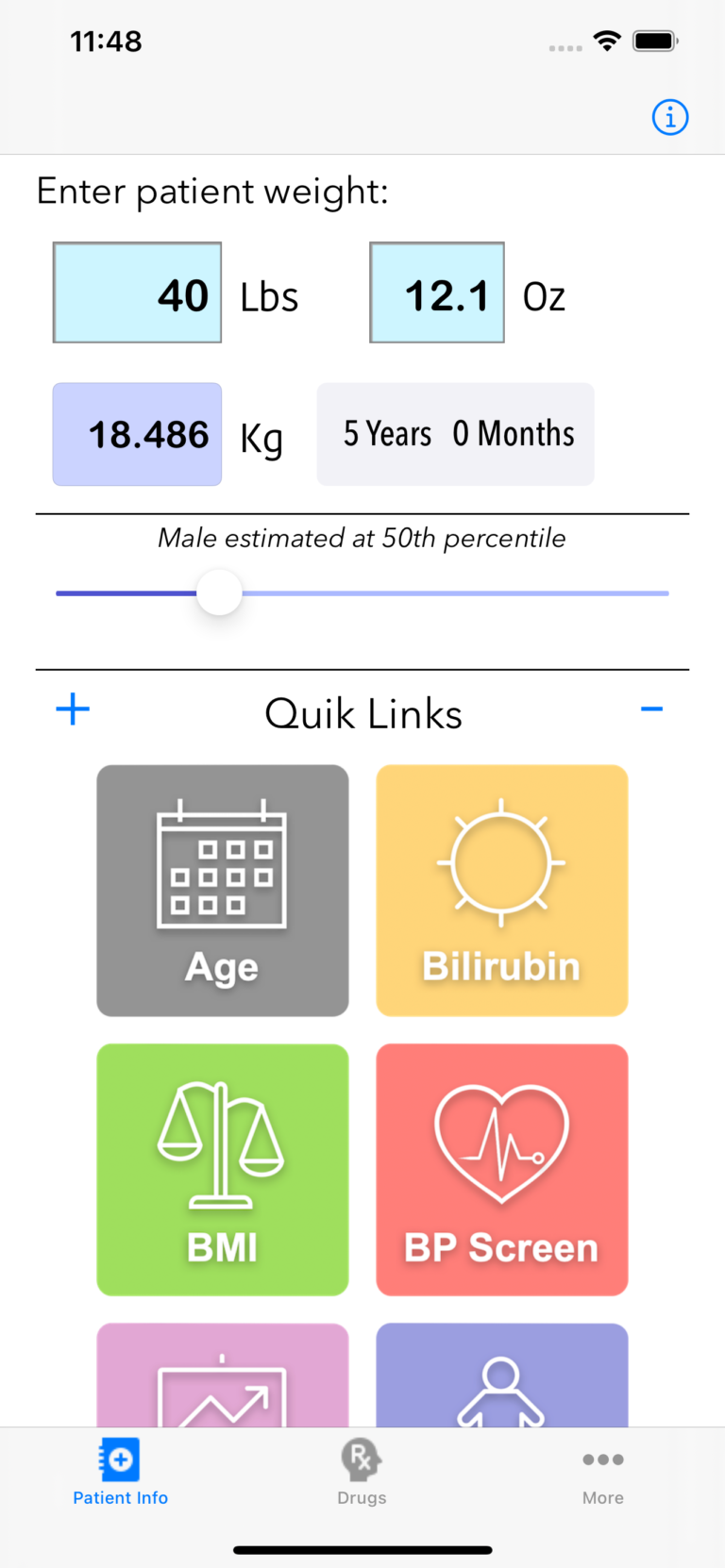 Pedi QuikCalc 5 Weightbased pediatric drug dosing and calculators